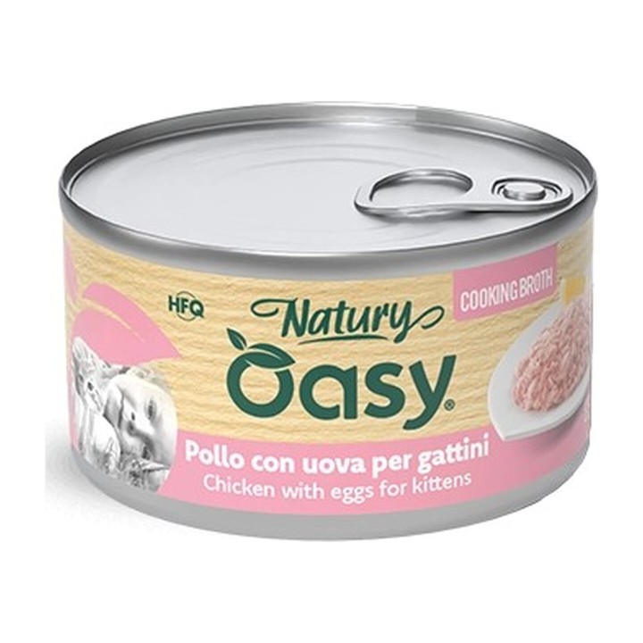 Oasy Natury Cooking Broth Pollo con Uova per Gattini 85 g