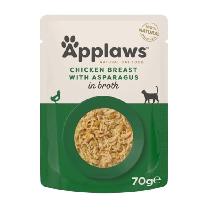Applaws Bustina in Brodo con Pollo e Asparagi e Riso 70 g