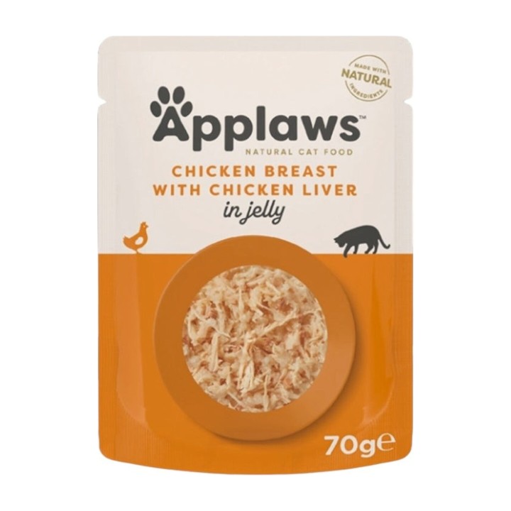 Applaws Bustina in Gelatina con Petto e Fegato di Pollo 70 g