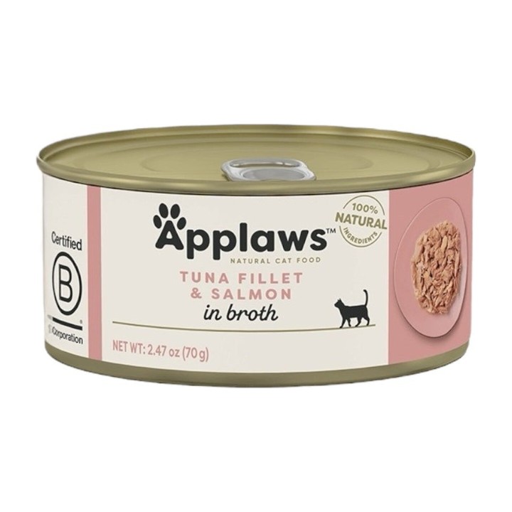 Applaws Lattina in Brodo con Filetto di Tonno e Salmone 70 g
