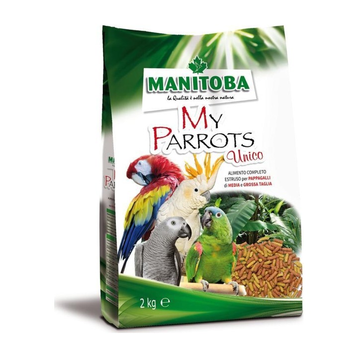 Manitoba My Parrots Unico Alimento Estruso per Pappagalli 2 Kg | Zoopluto