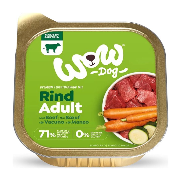 WOW Adulto Manzo con Carote e Zucchine 150 g | Zoo Pluto