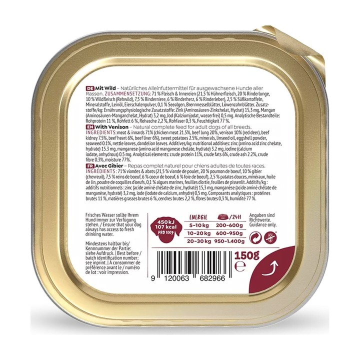 WOW Adulto Selvaggina con Alghe Marine e Patate Dolci 150 g