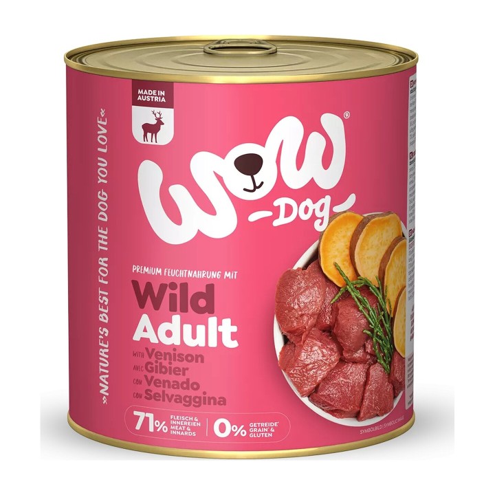 WOW Adulto Selvaggina con Alghe Marine e Patate Dolci 800 g
