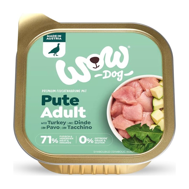 WOW Adulto Tacchino con Zucchine e Dente di Leone 150 g