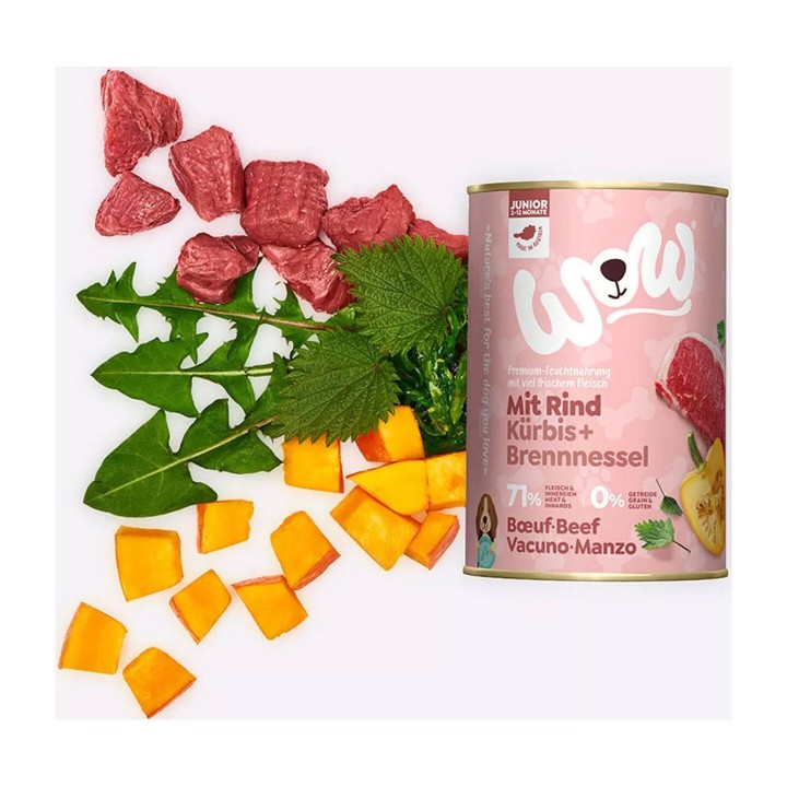 WOW Junior Manzo con Zucca e Ortica 400 g | Zoo Pluto