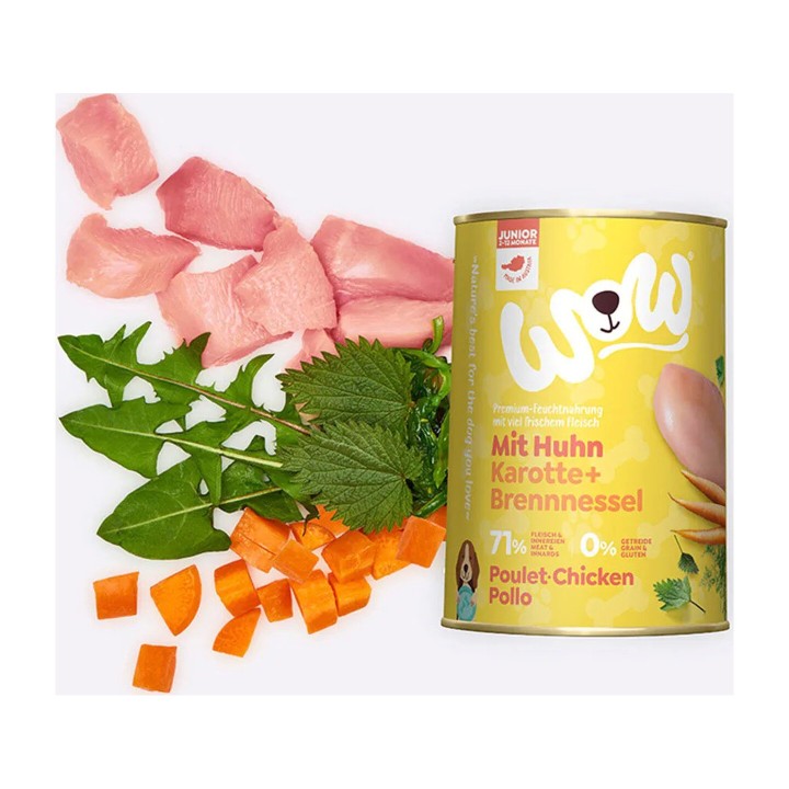 WOW Junior Pollo con Carote e Ortica 400 g | Zoo Pluto