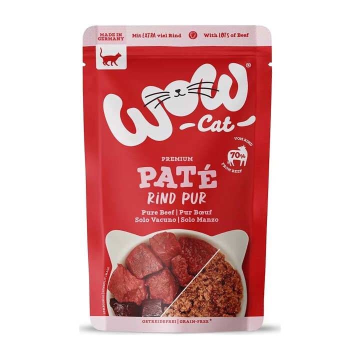 WOW Cat Adult Patè Manzo puro 125 g | Zoo Pluto