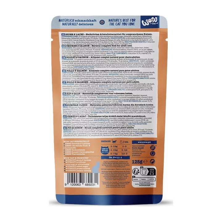 WOW Cat Adult Patè Pollo e Salmone 125 g | Zoo Pluto