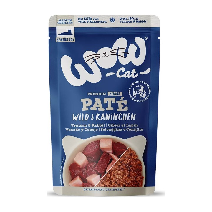 WOW Cat Senior Patè Selvaggina e Coniglio 125 g | Zoo Pluto