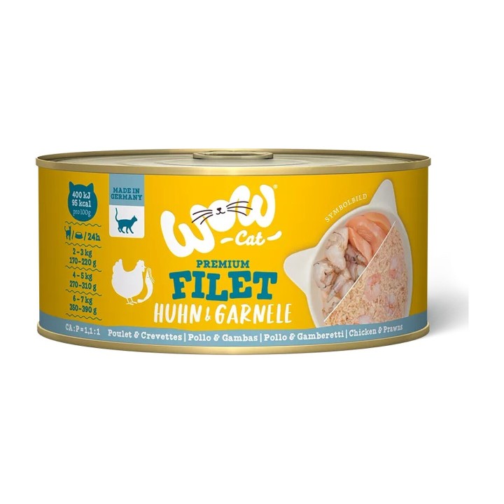 WOW Cat Adulto Filetto di pollo con gamberi 70 g