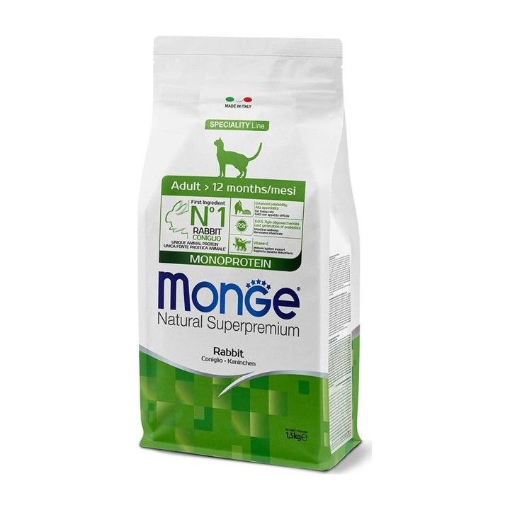 Monge Natural Superpremium Adult Monoprotein Coniglio 1,5 kg