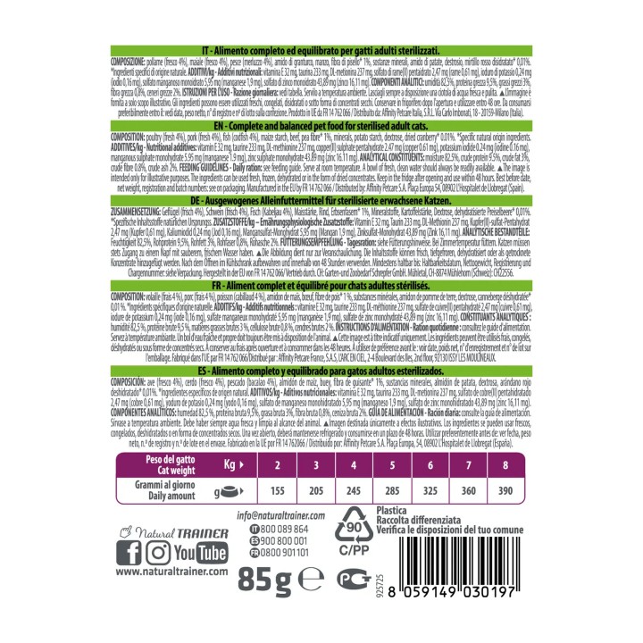 Natural Trainer Sterilised Merluzzo 85 g | Zoo Pluto