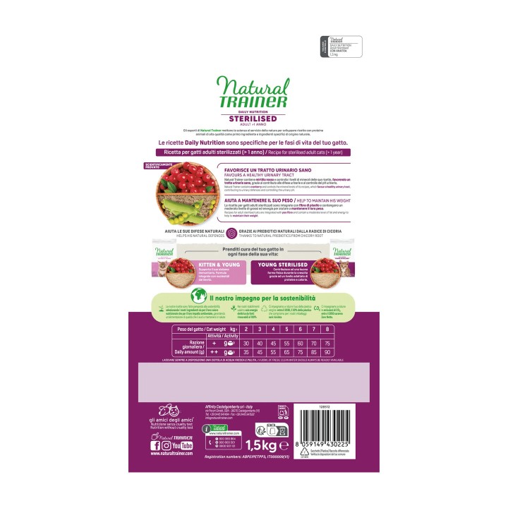 Natural Trainer Sterilised Anatra Monoprotein 1,5 kg