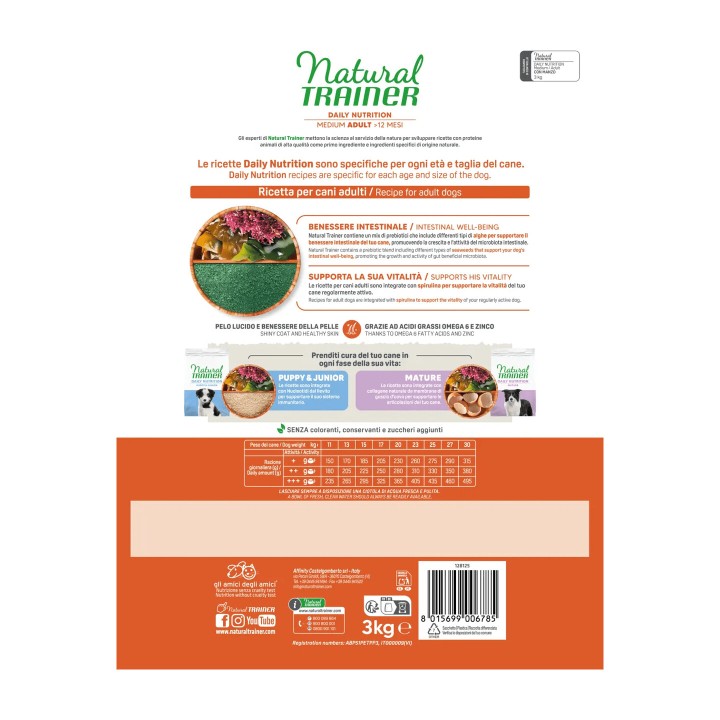 Natural Trainer Medium Adult Manzo 3 kg | Zoo Pluto