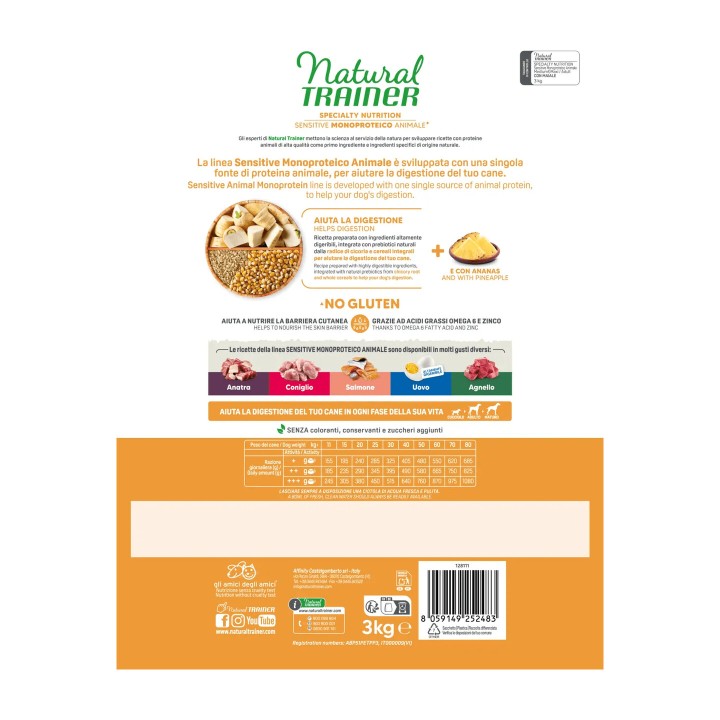 Natural Trainer Sensitive No Gluten Medium/Maxi Adult Maiale