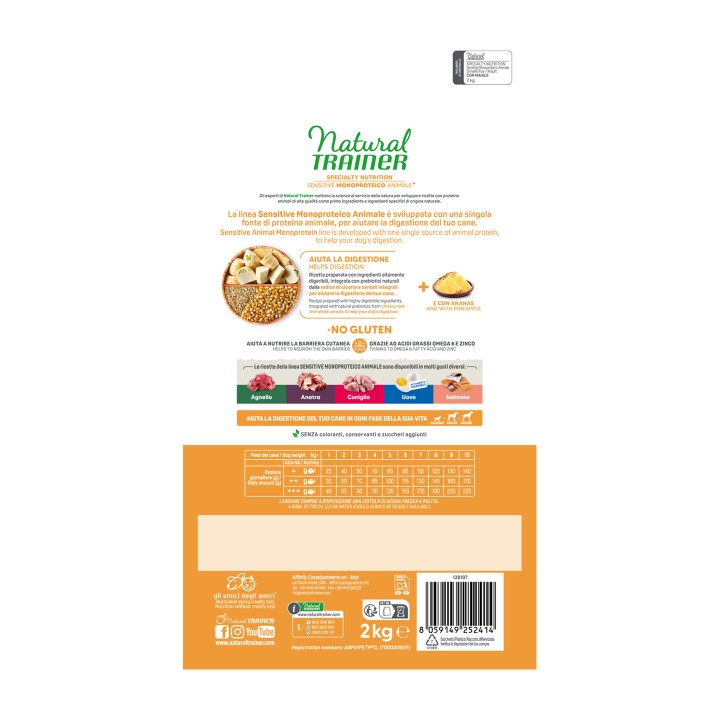 Natural Trainer Sensitive No Gluten Mini Adult Maiale 2 kg