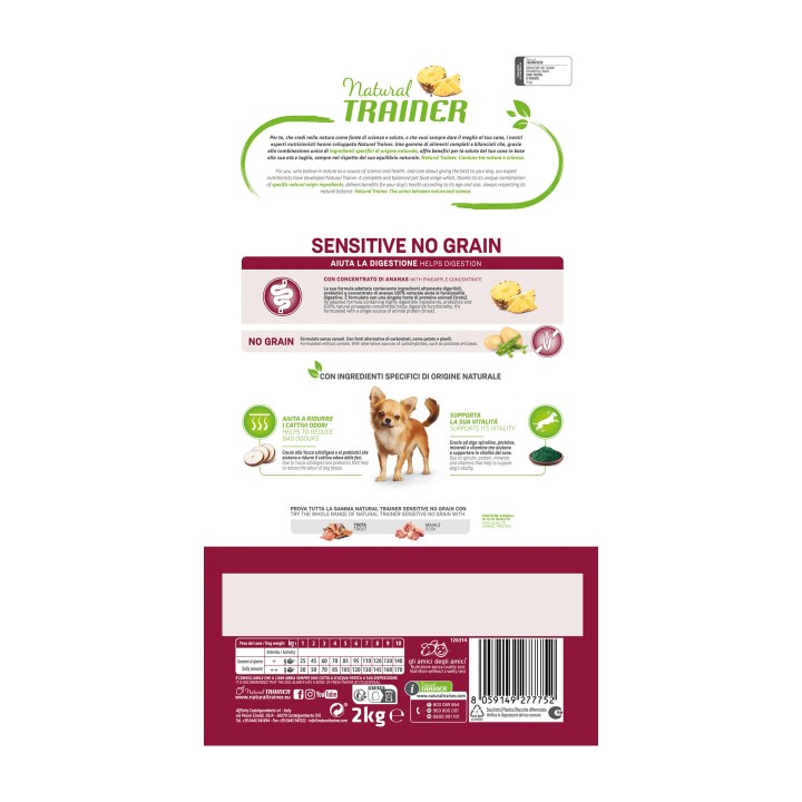 Natural Trainer Sensitive No Grain Mini Adult Trota 2 kg