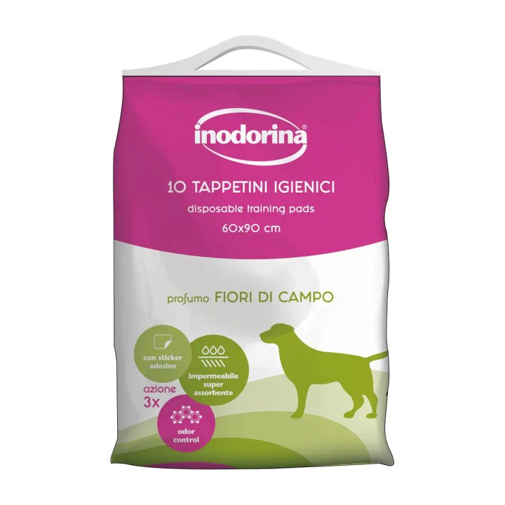 Inodorina Training Tappetini Igienici Fiori di Campo 10 pz