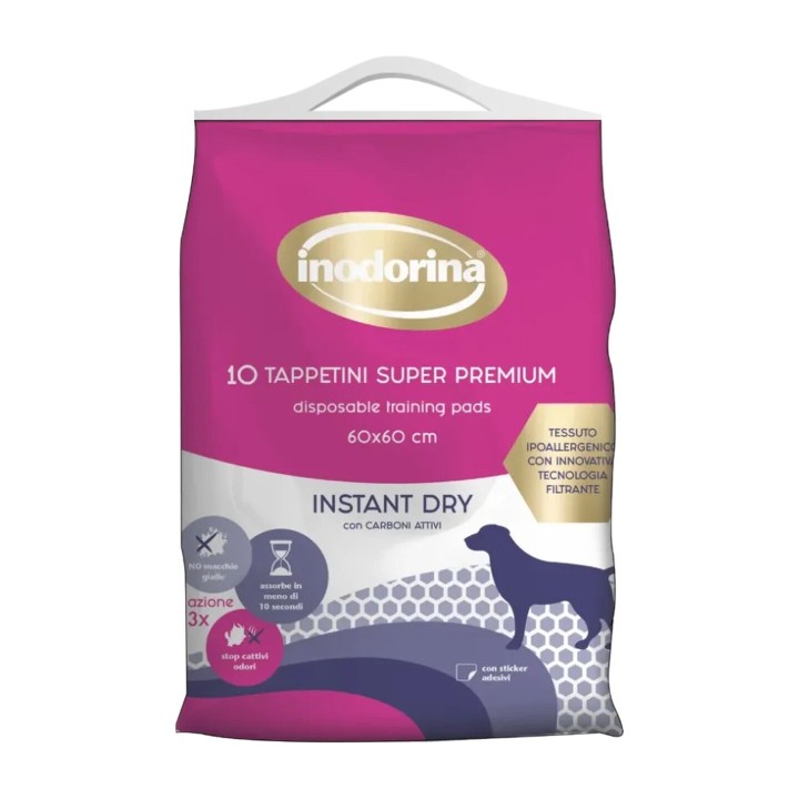 Inodorina Tappetini Instant Dry 10 pz 60x60 cm | Zoo Pluto