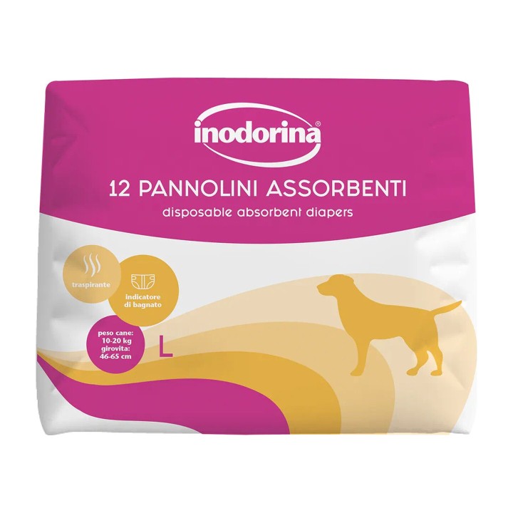 Inodorina Pannolini Assorbenti L 12 pz | Zoo Pluto