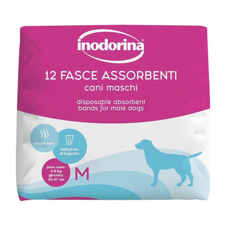 Inodorina Fasce Assorbenti Cani Maschi M 12 pz | Zoo Pluto