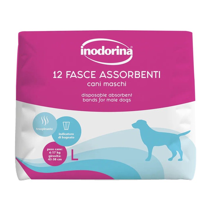 Inodorina Fasce Assorbenti Cani Maschi L 12 pz | Zoo Pluto