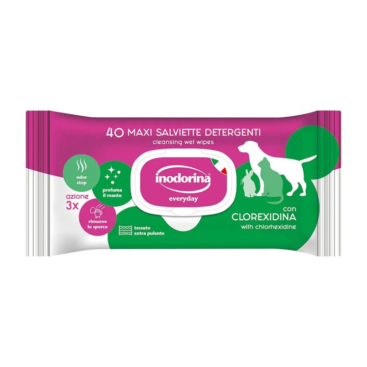 Inodorina Salviette Detergenti EveryDay Clorexidina 40 pz