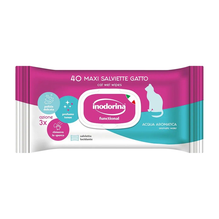 Inodorina Salviette Functional Gatto Acqua Aromatica 40 pz