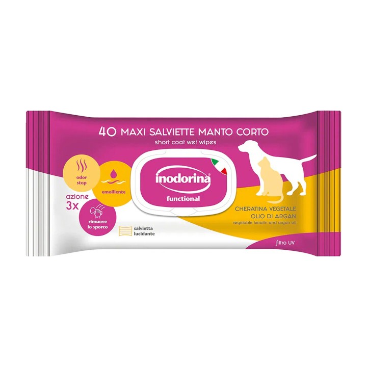 Inodorina Salviette Functional Manto Corto Gelsomino 40 pz