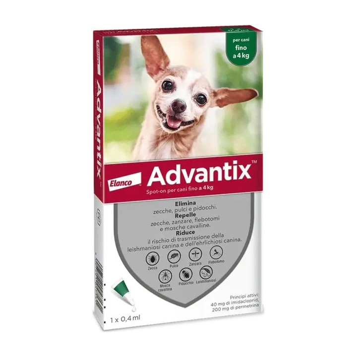 Advantix Spot-On Cane fino a 4 kg da 0,4 ml | Zoo Pluto