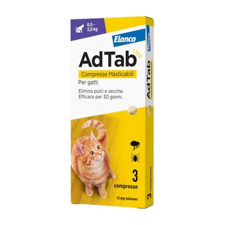 AdTab Compresse Masticabili Antiparassitarie Gatto 12 mg