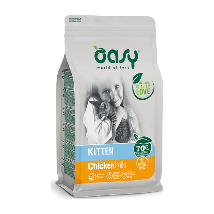 Oasy Crocchette Gatto Kitten Pollo 1,5 kg | Zoo Pluto
