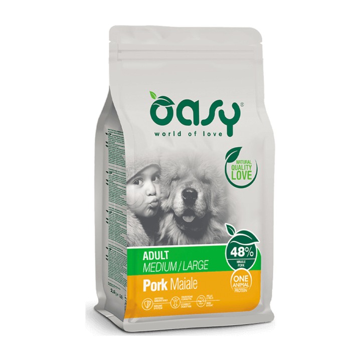 Oasy Crocchette Cane Monoproteico Adult Medium/Large Maiale