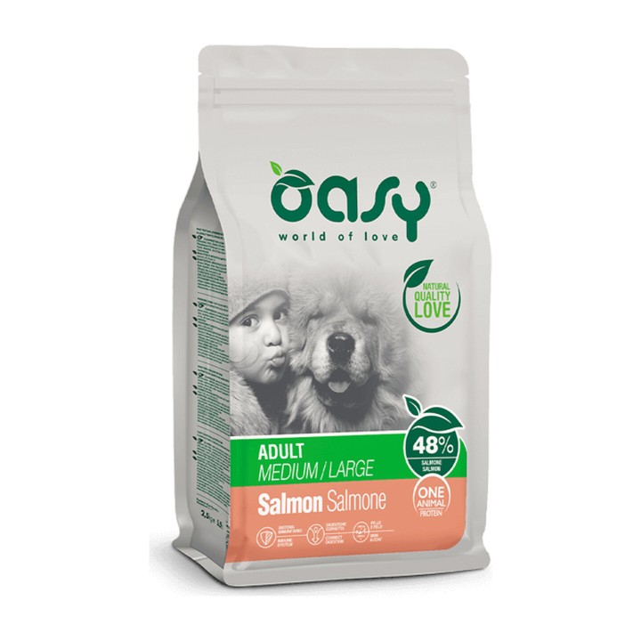 Oasy Crocchette Cane Monoproteico Adult Medium/Large Salmone