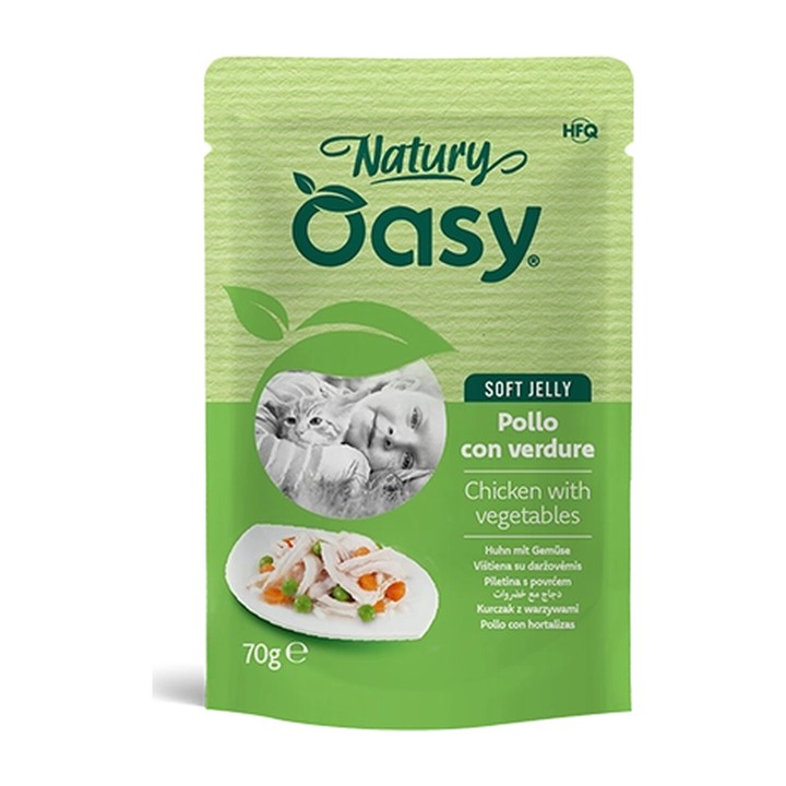 Oasy Natury Soft Jelly Pollo con Verdure 70 g | Zoo Pluto