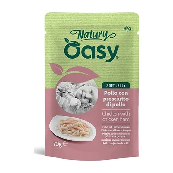 Oasy Natury Soft Jelly Pollo con Prosciutto di Pollo 70 g