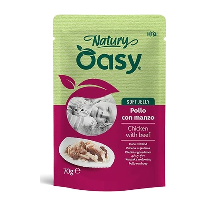 Oasy Natury Soft Jelly Pollo con Manzo 70 g | Zoo Pluto
