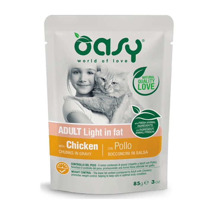 Oasy Bocconcini in Salsa Adult Light in Fat con Pollo 85 g