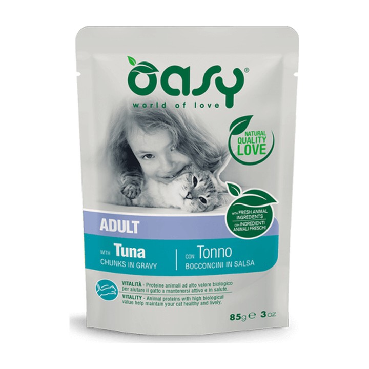 Oasy Bocconcini in Salsa Adult con Tonno 85 g | Zoo Pluto